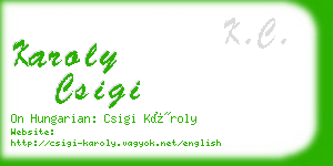 karoly csigi business card